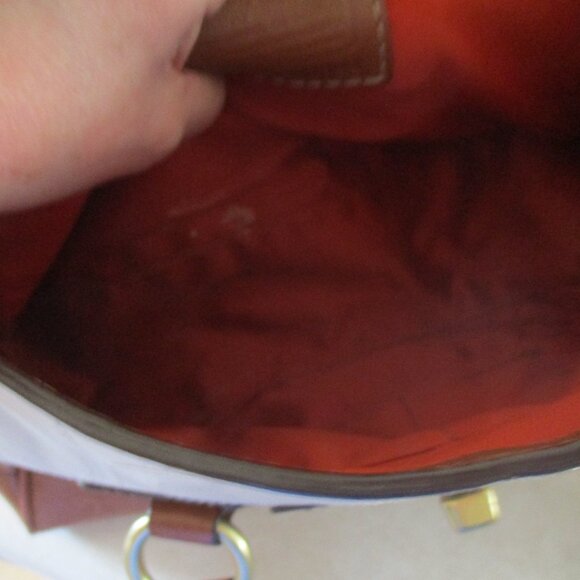 Coach Brown cream classic Leather Satchel purse - Picture 13 of 14